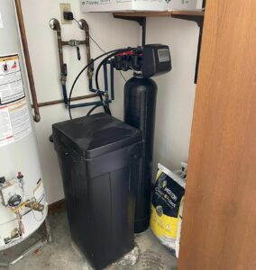High-efficiency water softener installed by Piping Pro Plumbing for improved water quality in Madison, Stoughton, and Evansville, WI.