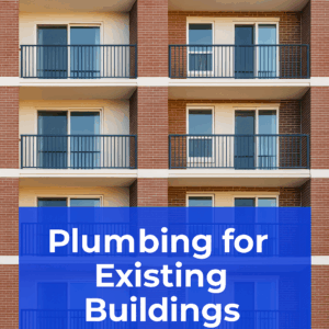 Modern mid-rise apartment building in Wisconsin with updated exterior, ideal for plumbing system upgrades and retrofits.